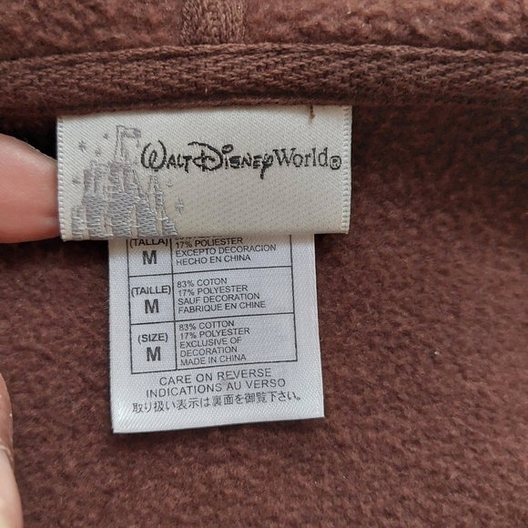 Vintage Walt Disney World Chocolate Brown Hoodie. Youth Size M - Picture 7 of 13